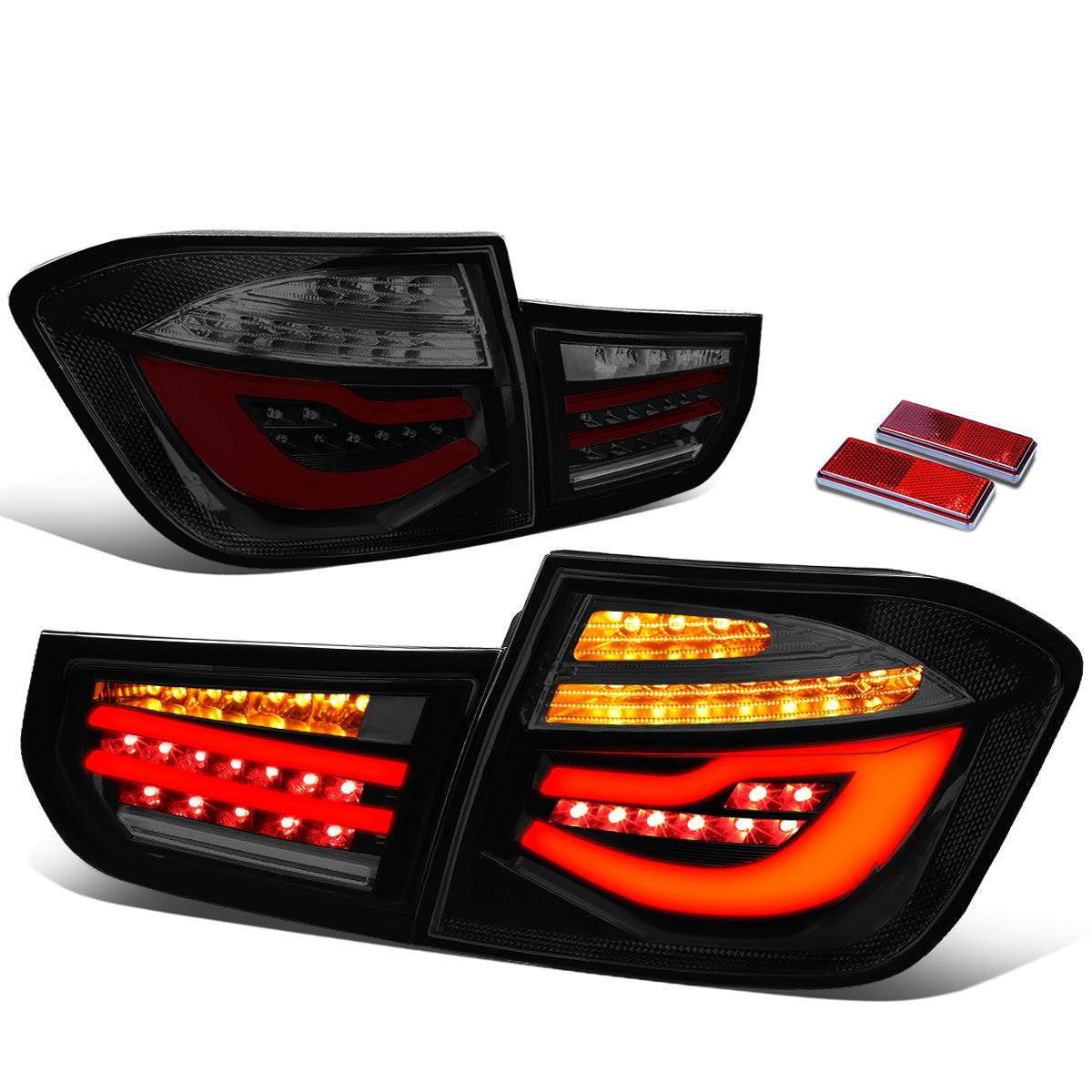 FAROS TRASEROS 12-13 BMW 325I 4-DR / 12-15 BMW 320I, 328I, 335I 4-DR / 14-15 BMW 328D 4-DR - 3D STRIP - LED - BLACK / SMOKE