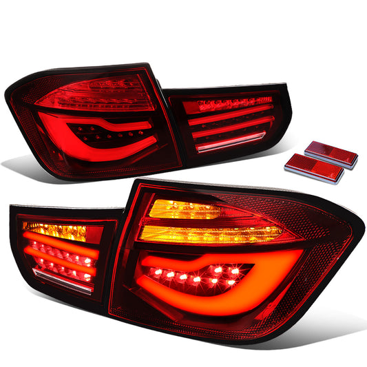 FAROS TRASEROS 12-13 BMW 325I 4-DR / 12-15 BMW 320I, 328I, 335I 4-DR / 14-15 BMW 328D 4-DR - 3D STRIP - LED - RED / CLEAR