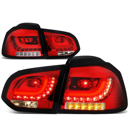 FAROS TRASEROS 10-14 VOLKSWAGEN GOLF HATCHBACK - 3D STRIP - LED - RED / CLEAR