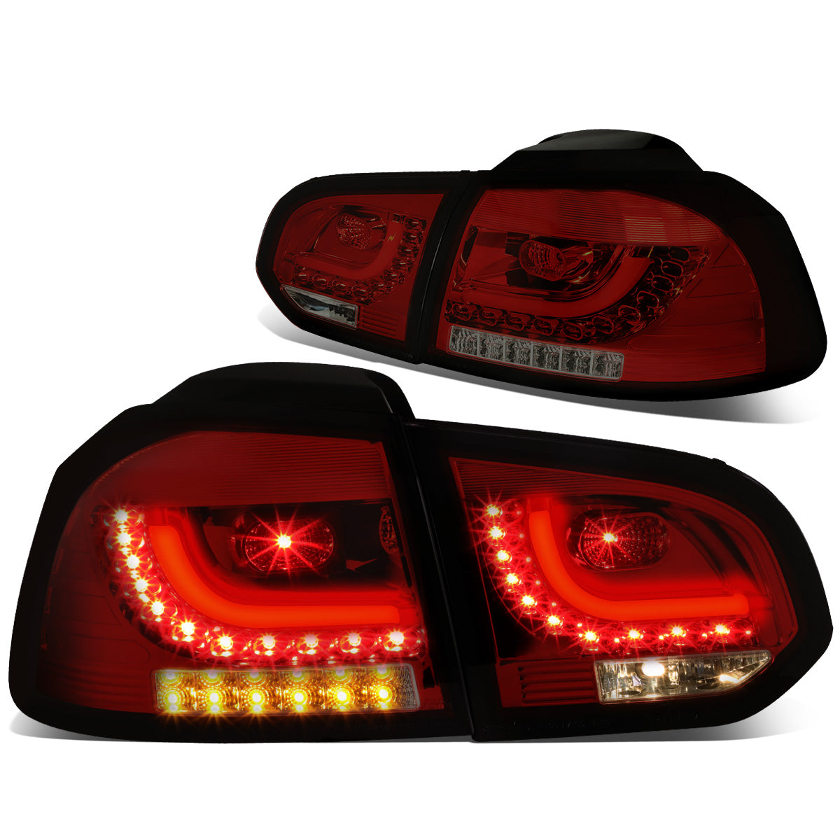 FAROS TRASEROS 10-14 VOLKSWAGEN GOLF HATCHBACK - 3D STRIP - LED - RED / SMOKE