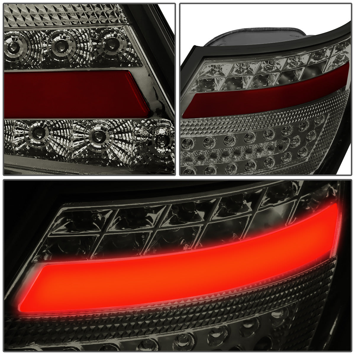 FAROS TRASEROS 08-11 MERCEDES BENZ C-CLASS W204 4-DOOR - 3D STRIP - LED - BLACK / SMOKE