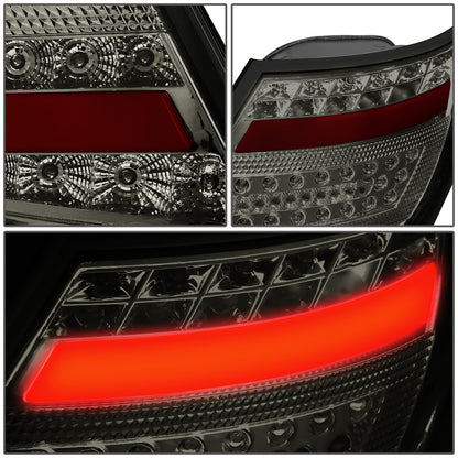 FAROS TRASEROS 12-14 MERCEDES BENZ C-CLASS W204 4-DOOR - 3D STRIP - LED - BLACK / SMOKE