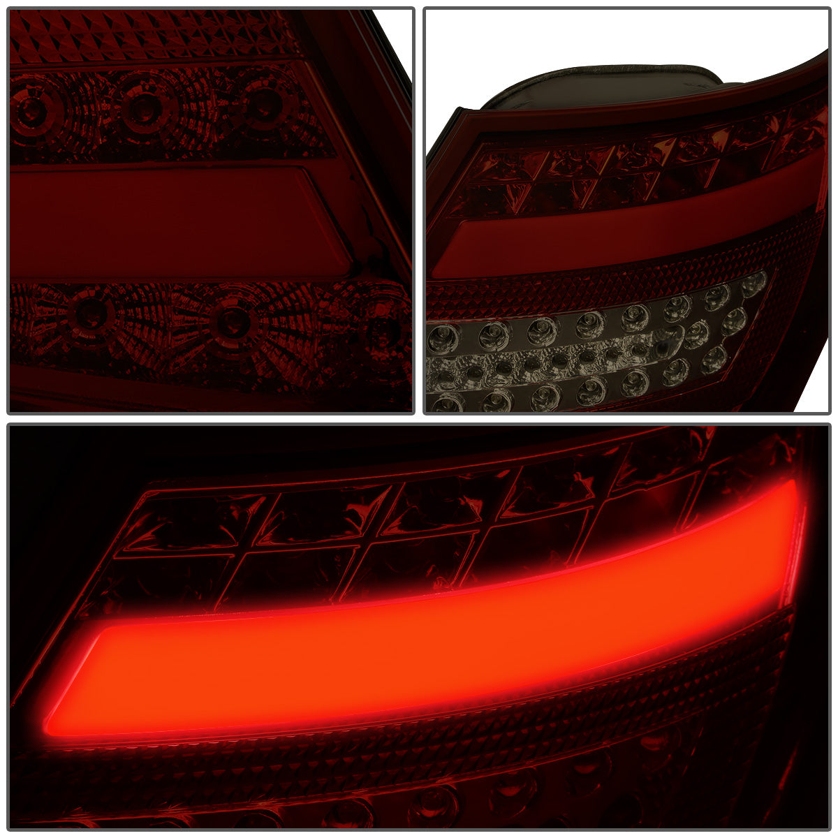 FAROS TRASEROS 12-14 MERCEDES BENZ C-CLASS W204 4-DOOR - 3D STRIP - LED - RED / SMOKE