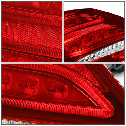 FAROS TRASEROS 15-18 MERCEDES C180, MERCEDES C200, MERCEDES C250, MERCEDES C300, MERCEDES C63 AMG / 16-18 MERCEDES C350E / 2015 MERCEDES C400 / 17-18 MERCEDES C43 AMG / 2016 MERCEDES C450 - LED - RED / CLEAR