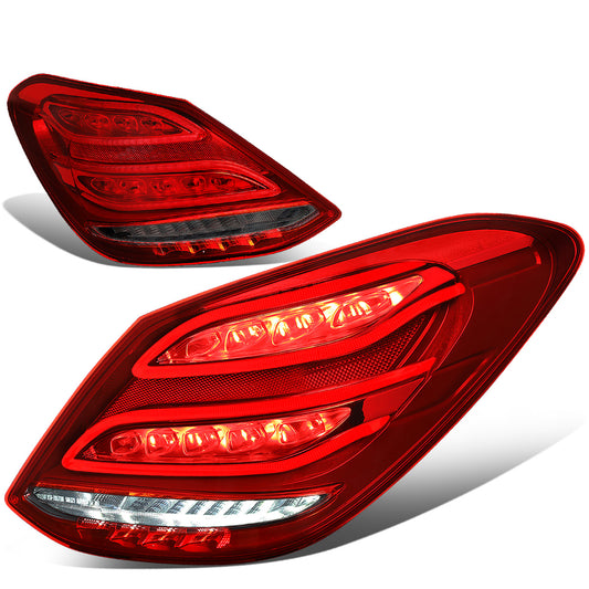 FAROS TRASEROS 15-18 MERCEDES C180, MERCEDES C200, MERCEDES C250, MERCEDES C300, MERCEDES C63 AMG / 16-18 MERCEDES C350E / 2015 MERCEDES C400 / 17-18 MERCEDES C43 AMG / 2016 MERCEDES C450 - LED - RED / SMOKE