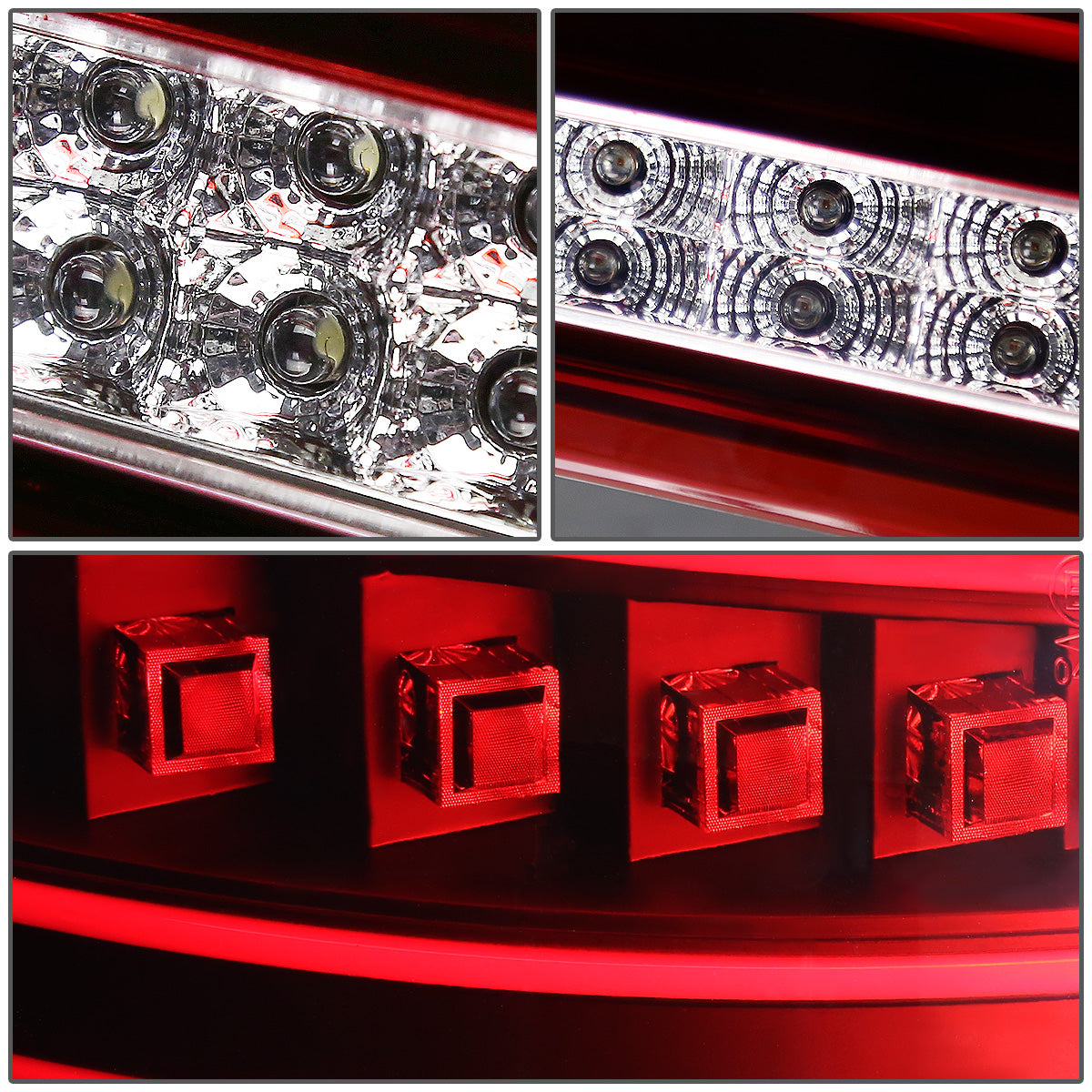 FAROS TRASEROS 10-12 MERCEDES-BENZ E-CLASS / 09-12 E63 AMG SEDAN - 3D LED - RED / CLEAR