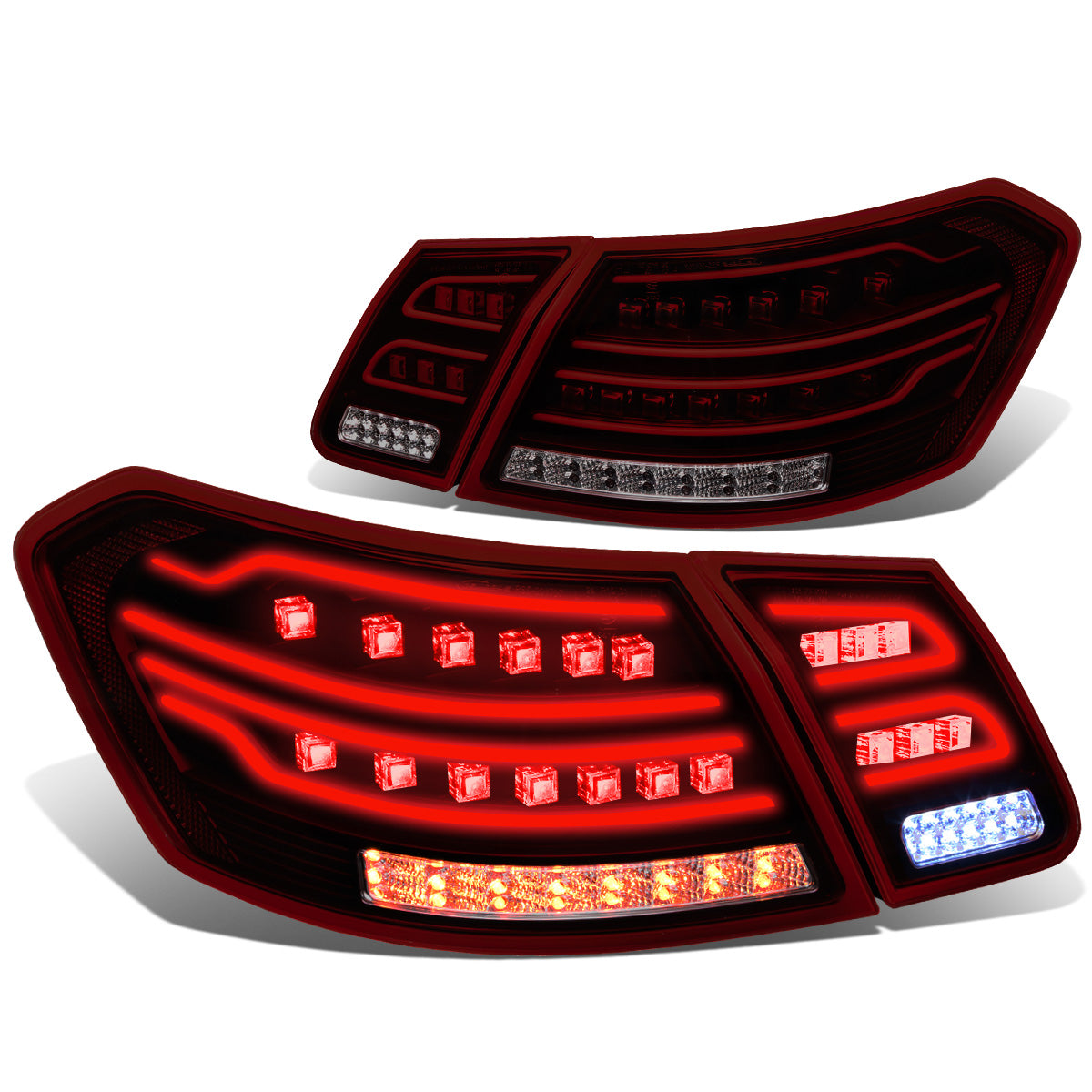 FAROS TRASEROS 10-12 MERCEDES-BENZ E-CLASS / 09-12 E63 AMG SEDAN - 3D LED - RED / SMOKE