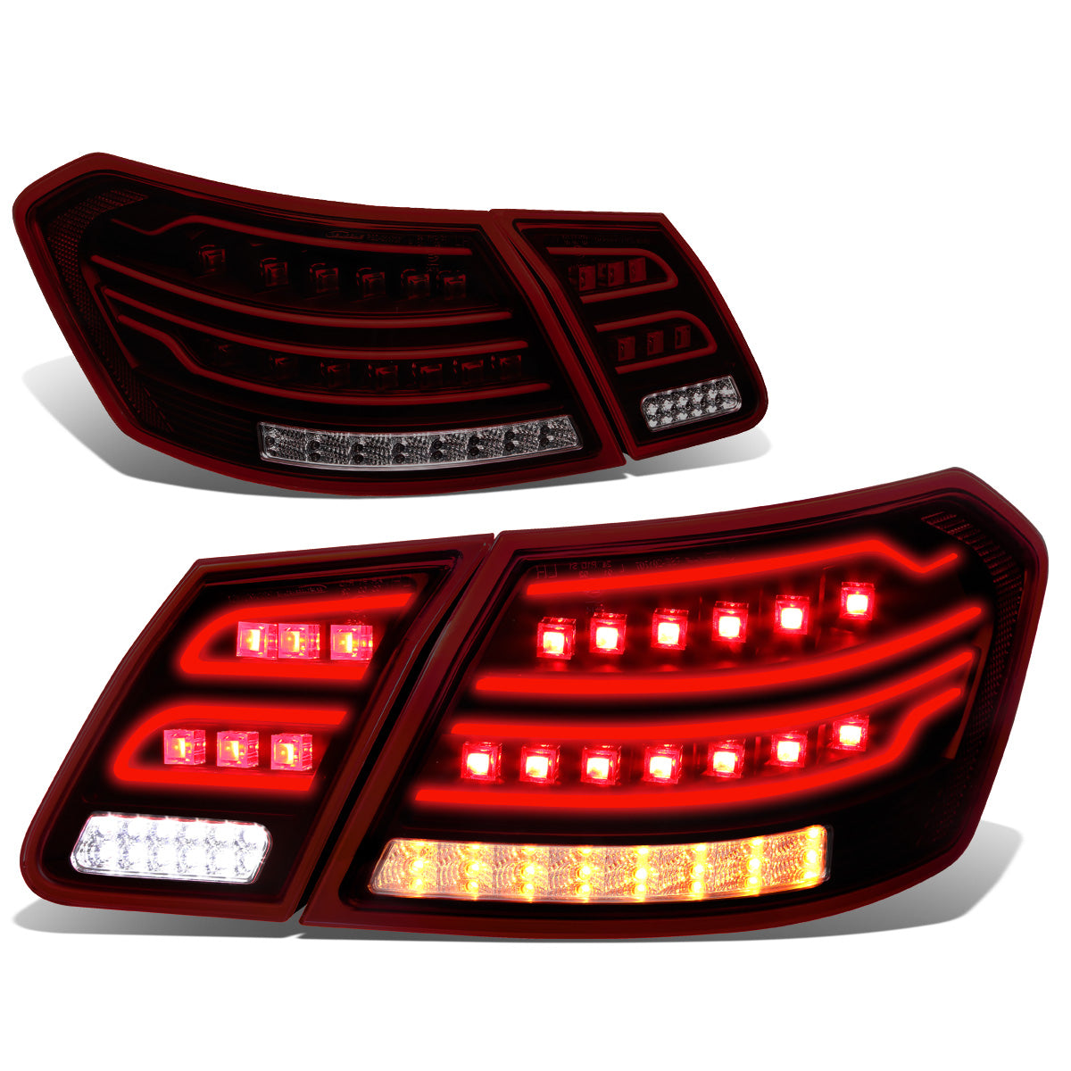 FAROS TRASEROS 10-12 MERCEDES-BENZ E-CLASS / 09-12 E63 AMG SEDAN - 3D LED - RED / SMOKE