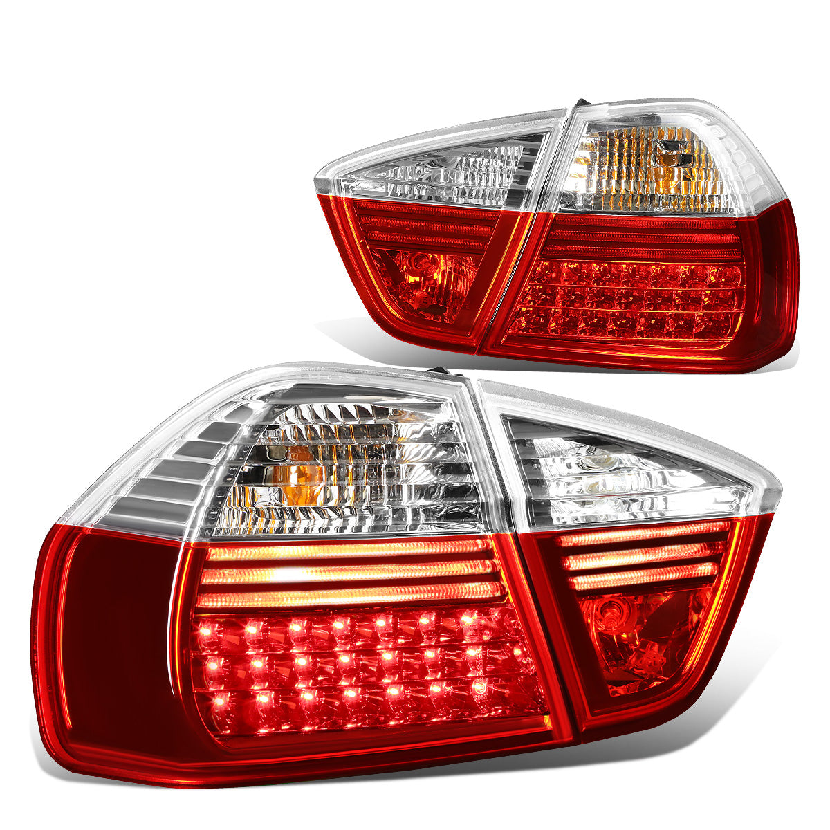 FAROS TRASEROS 05-08 BMW 3 SERIES E90 - LED - RED / CLEAR