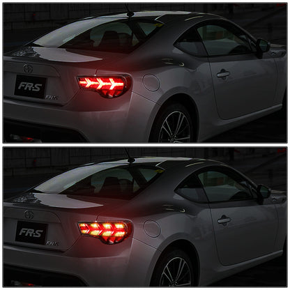 FAROS TRASEROS 13-17 SCION FRS, SUBARU BRZ - BLACK HOUSING / CLEAR LENS / AMBER SIGNAL