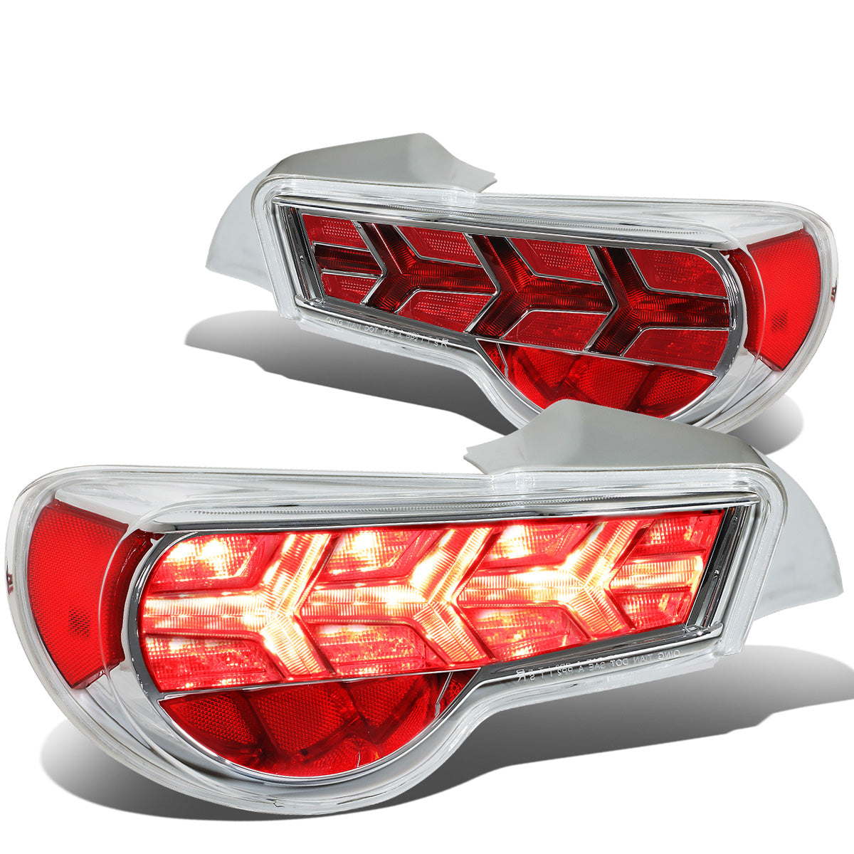 FAROS TRASEROS 13-17 SCION FRS, SUBARU BRZ - CHROME HOUSING / CLEAR LENS / RED SIGNAL