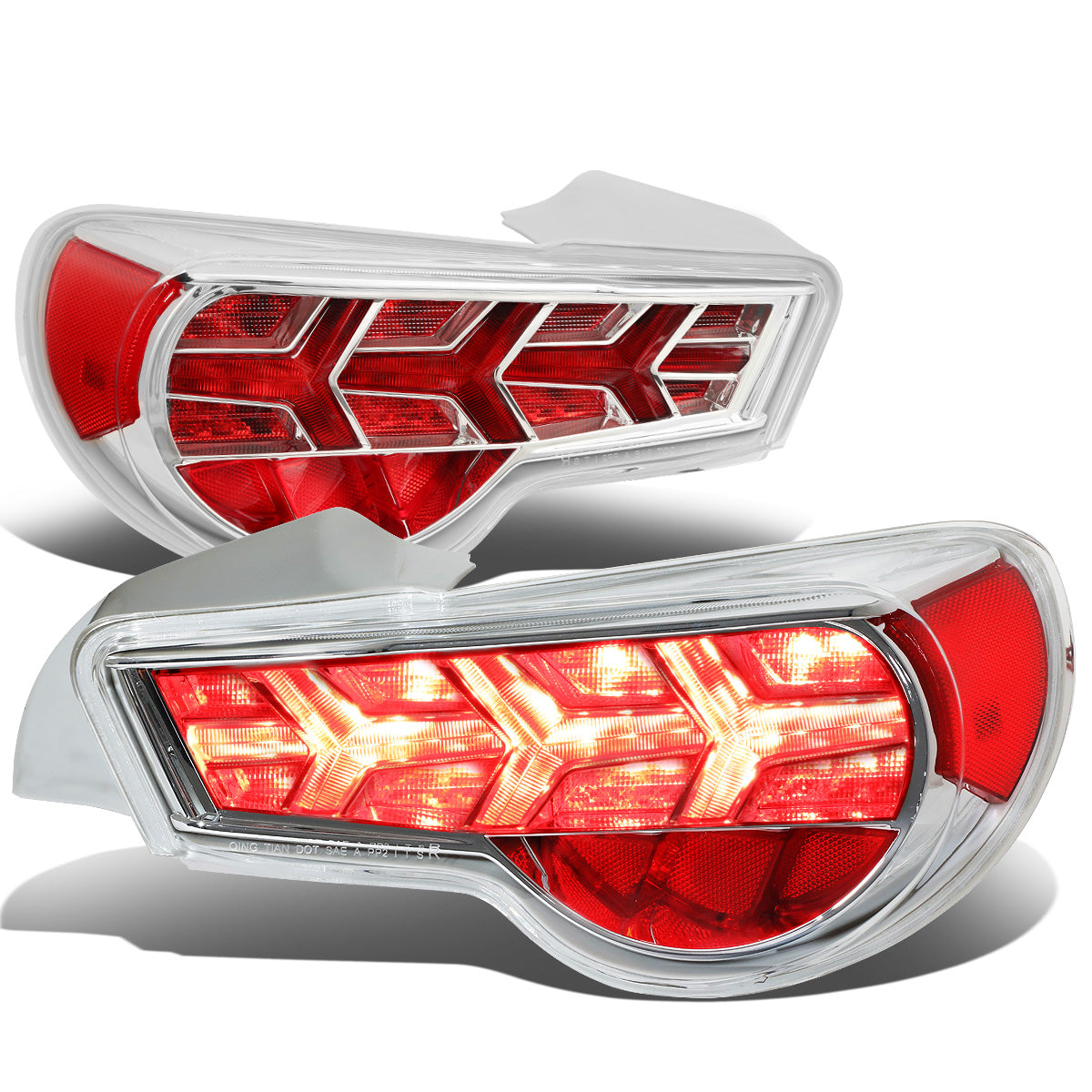 FAROS TRASEROS 13-17 SCION FRS, SUBARU BRZ - CHROME HOUSING / CLEAR LENS / RED SIGNAL