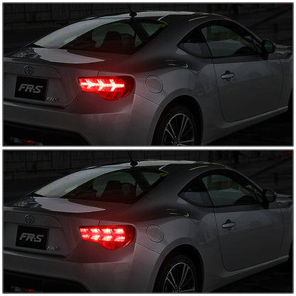 FAROS TRASEROS 13-17 SCION FRS, SUBARU BRZ - CHROME HOUSING / CLEAR LENS / RED SIGNAL