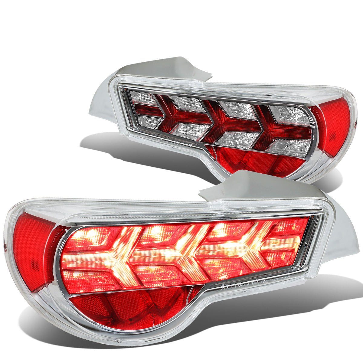 FAROS TRASEROS 13-17 SCION FRS, SUBARU BRZ - CHROME HOUSING / CLEAR LENS / CLEAR SIGNAL