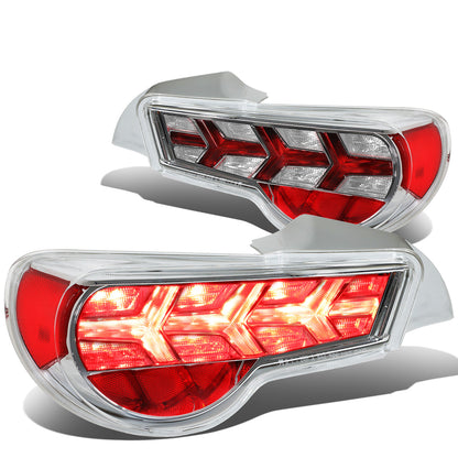 FAROS TRASEROS 13-17 SCION FRS, SUBARU BRZ - CHROME HOUSING / CLEAR LENS / CLEAR SIGNAL