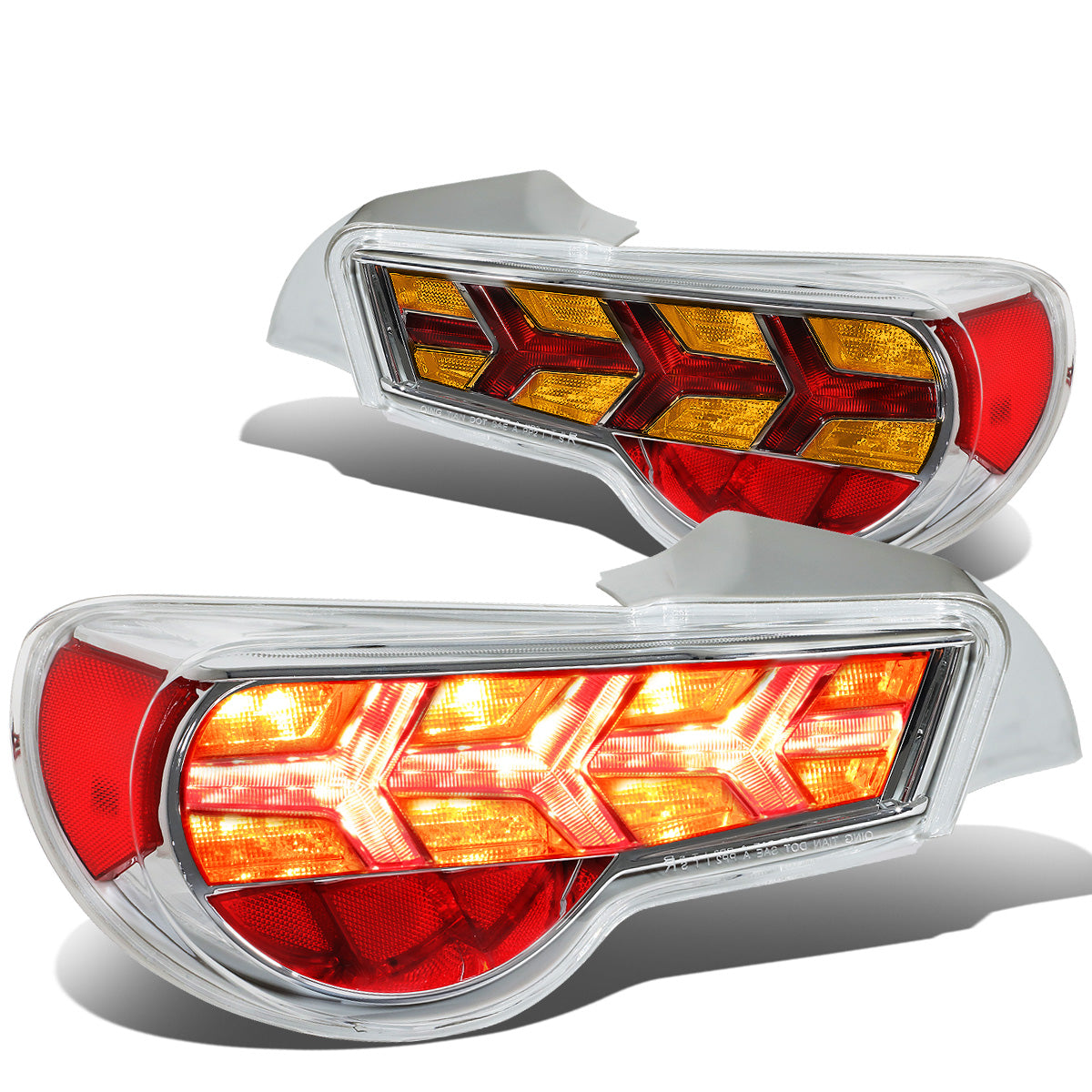 FAROS TRASEROS 13-17 SCION FRS, SUBARU BRZ - CHROME HOUSING / CLEAR LENS / AMBER SIGNAL