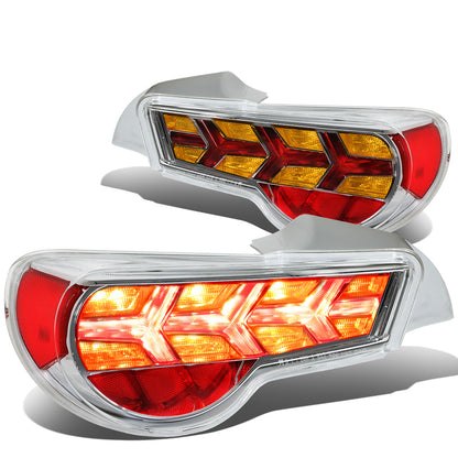 FAROS TRASEROS 13-17 SCION FRS, SUBARU BRZ - CHROME HOUSING / CLEAR LENS / AMBER SIGNAL