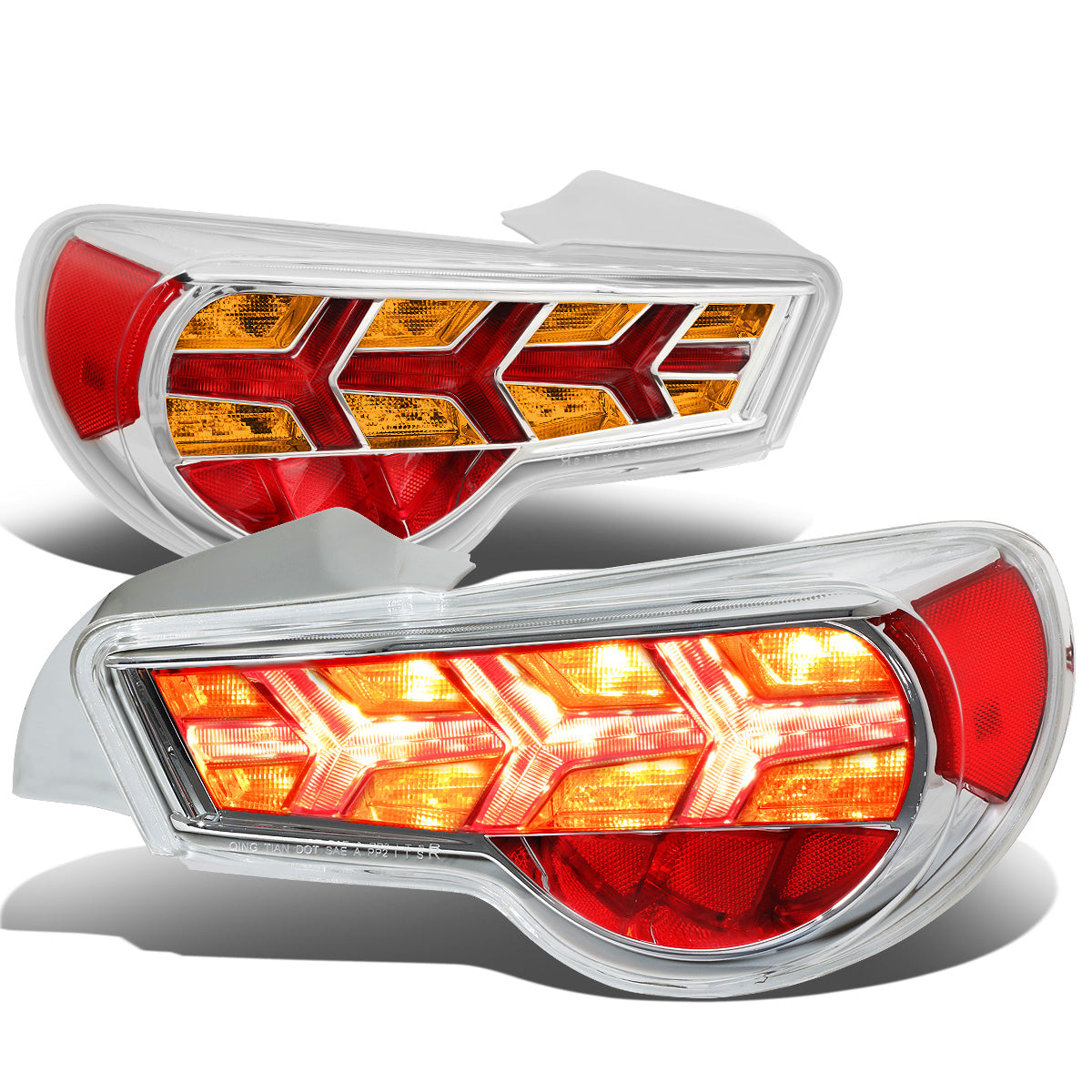 FAROS TRASEROS 13-17 SCION FRS, SUBARU BRZ - CHROME HOUSING / CLEAR LENS / AMBER SIGNAL