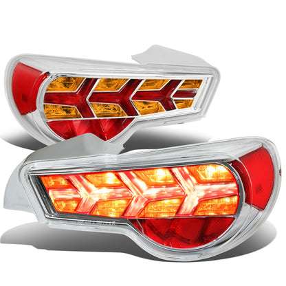 FAROS TRASEROS 13-17 SCION FRS, SUBARU BRZ - CHROME HOUSING / CLEAR LENS / AMBER SIGNAL