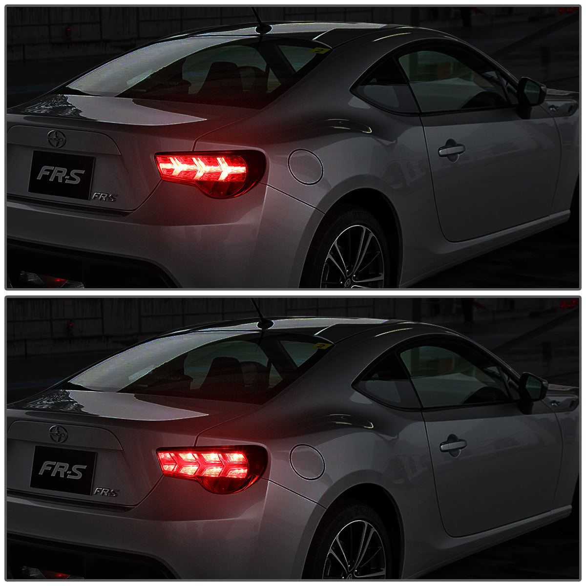 FAROS TRASEROS 13-17 SCION FRS, SUBARU BRZ - CHROME HOUSING / SMOKE LENS / RED SIGNAL