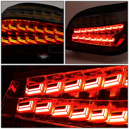 FAROS TRASEROS 04-07 BMW 525I, BMW 530I / 06-07 BMW 525XI, BMW 530XI / 04-06 BMW 545I - FITS 4-DR MODELS ONLY - OLED SEQUENTIAL - RED / SMOKE