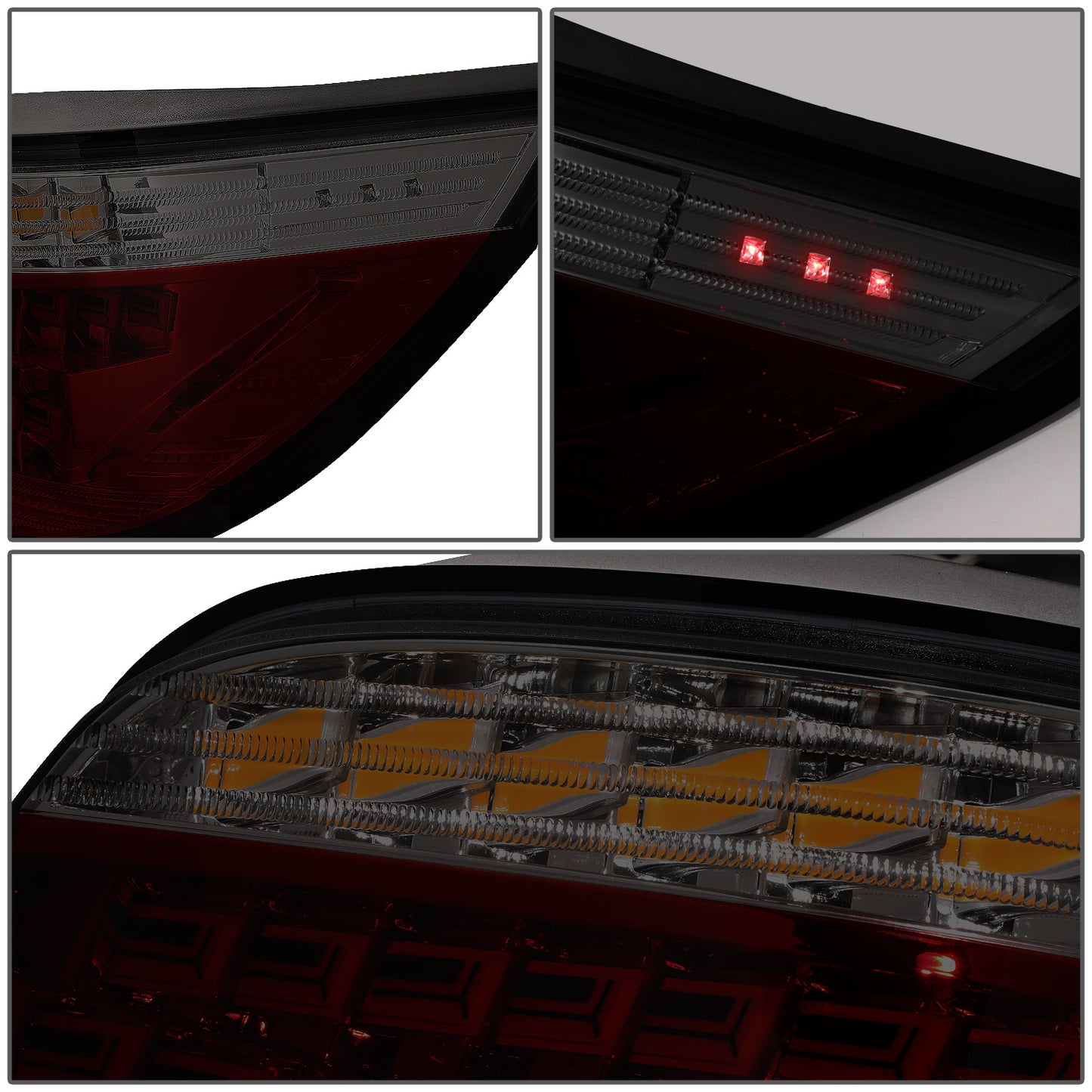 FAROS TRASEROS 04-07 BMW 525I, BMW 530I / 06-07 BMW 525XI, BMW 530XI / 04-06 BMW 545I - FITS 4-DR MODELS ONLY - OLED SEQUENTIAL - RED / SMOKE
