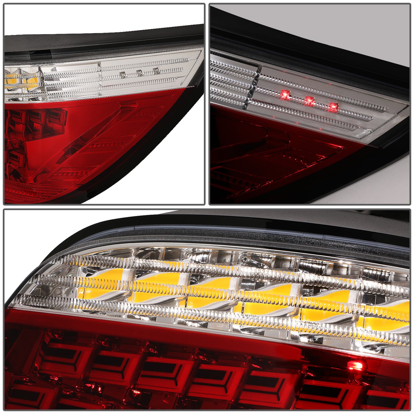 FAROS TRASEROS 08-10 BMW 525I, BMW 528I, 528I XDRIVE, BMW 530I, BMW 535I, 535I XDRIVE, BMW 550I, BMW M5 / 2008 BMW 535XI - FITS 4-DR MODELS ONLY - OLED SEQUENTIAL - RED / CLEAR