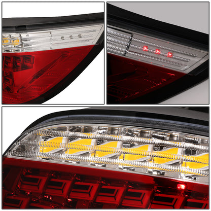 FAROS TRASEROS 08-10 BMW 525I, BMW 528I, 528I XDRIVE, BMW 530I, BMW 535I, 535I XDRIVE, BMW 550I, BMW M5 / 2008 BMW 535XI - FITS 4-DR MODELS ONLY - OLED SEQUENTIAL - RED / CLEAR
