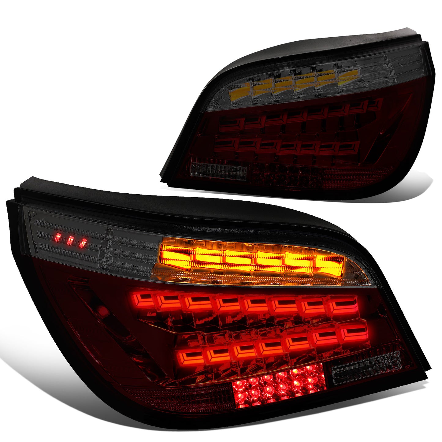 FAROS TRASEROS 08-10 BMW 525I, BMW 528I, 528I XDRIVE, BMW 530I, BMW 535I, 535I XDRIVE, BMW 550I, BMW M5 / 2008 BMW 535XI - FITS 4-DR MODELS ONLY - OLED SEQUENTIAL - RED / SMOKE