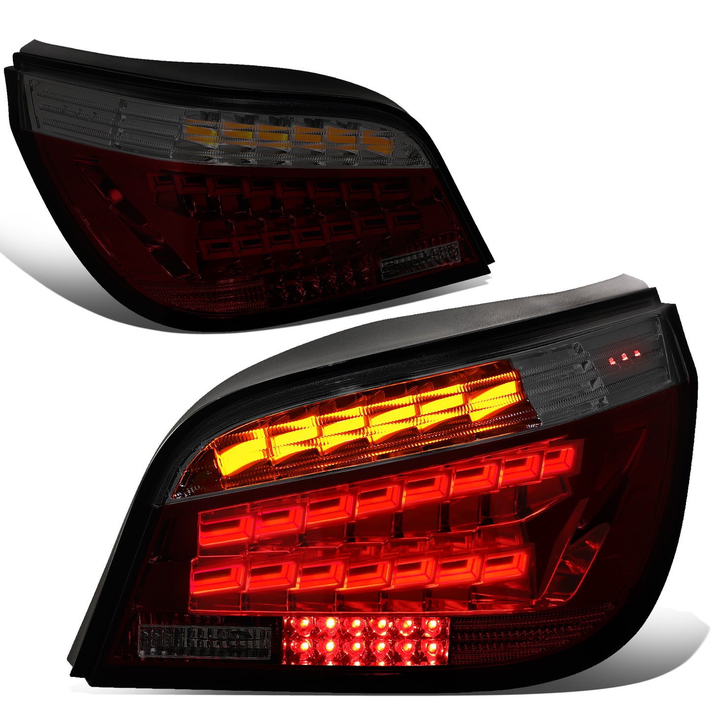 FAROS TRASEROS 08-10 BMW 525I, BMW 528I, 528I XDRIVE, BMW 530I, BMW 535I, 535I XDRIVE, BMW 550I, BMW M5 / 2008 BMW 535XI - FITS 4-DR MODELS ONLY - OLED SEQUENTIAL - RED / SMOKE