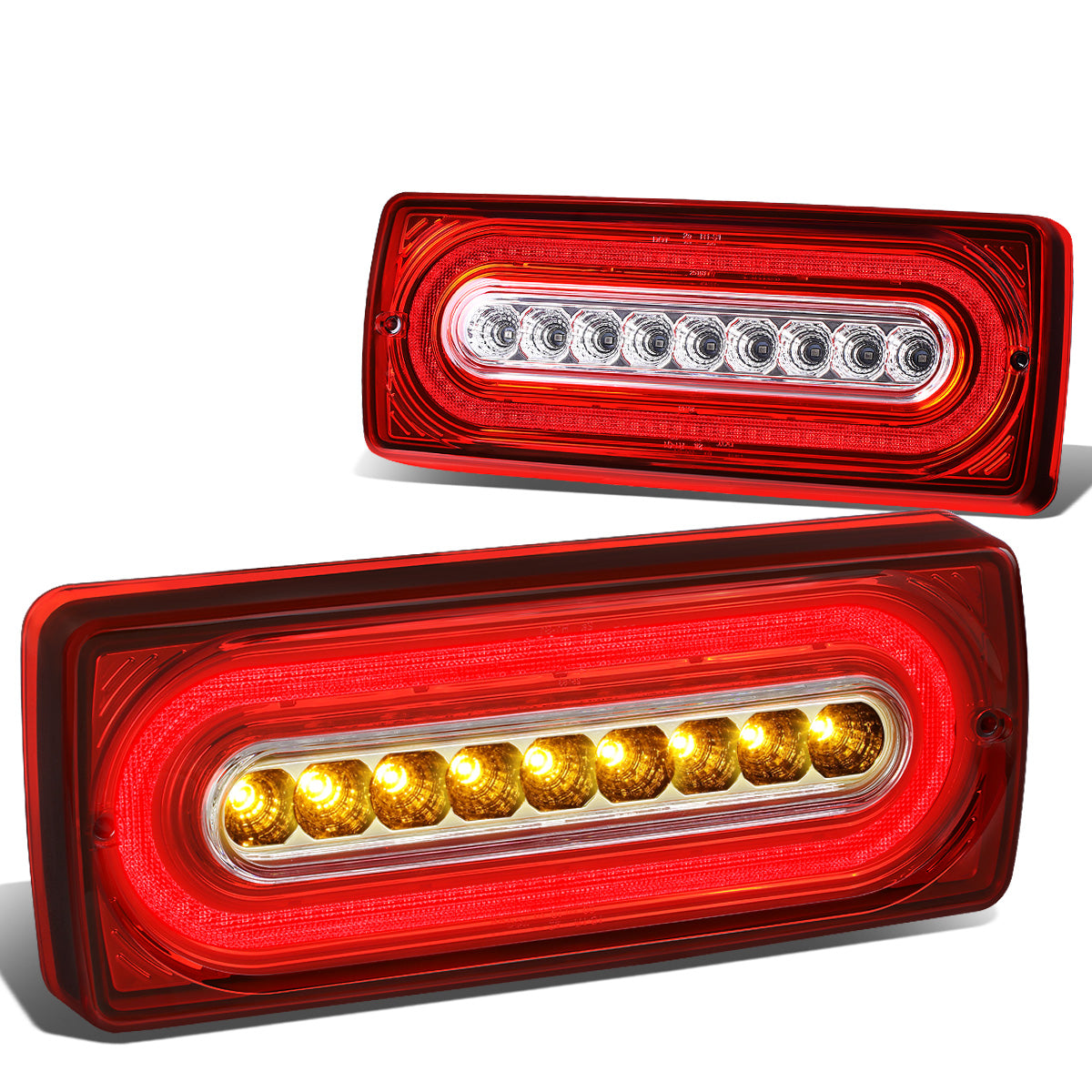 FAROS TRASEROS 99-17 MERCEDES-BENZ G-CLASS / 14-17 G63 AMG - LED - RED / CLEAR