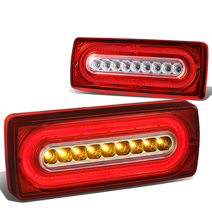 FAROS TRASEROS 99-17 MERCEDES-BENZ G-CLASS / 14-17 G63 AMG - LED - RED / CLEAR