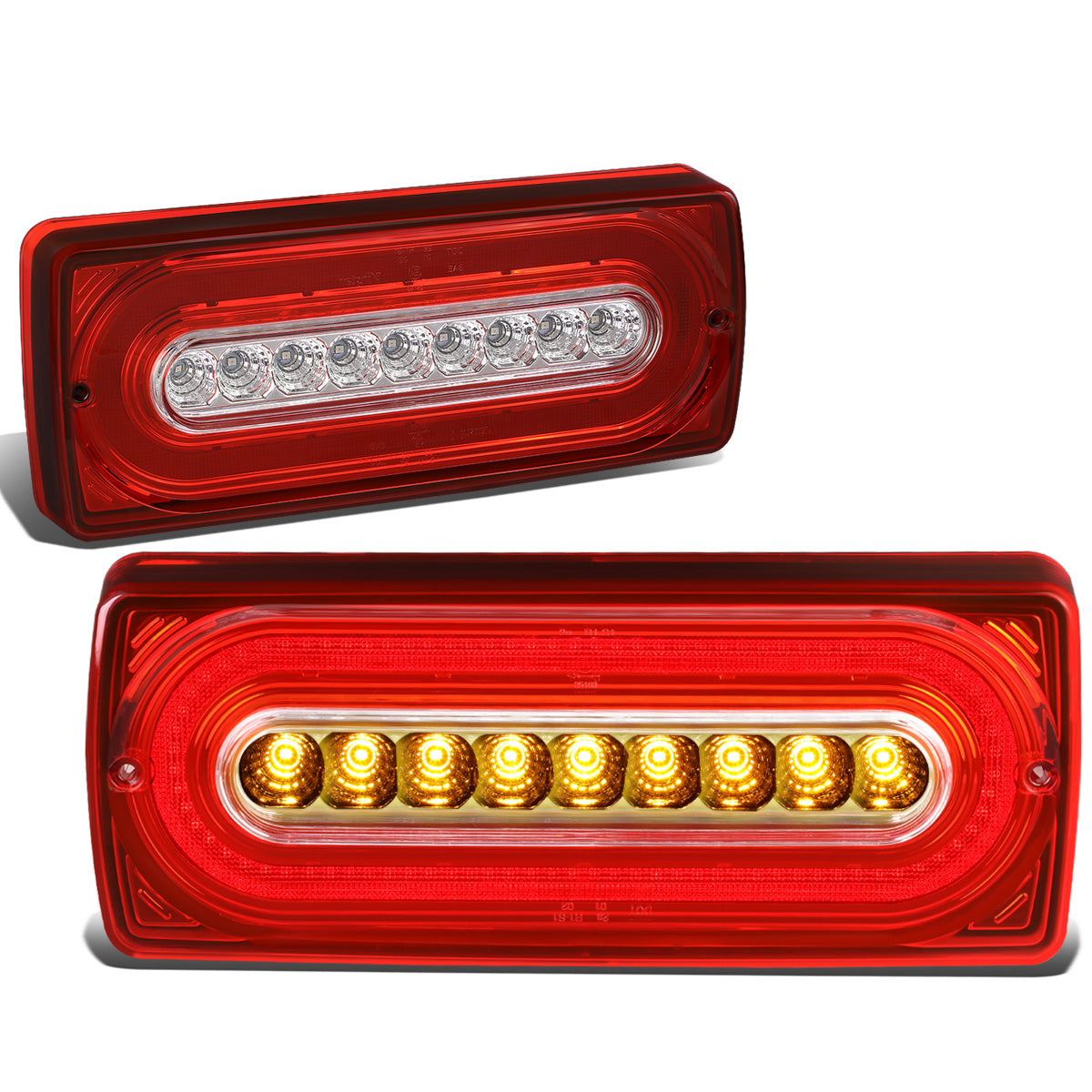 FAROS TRASEROS 99-17 MERCEDES-BENZ G-CLASS / 14-17 G63 AMG - LED - RED / CLEAR
