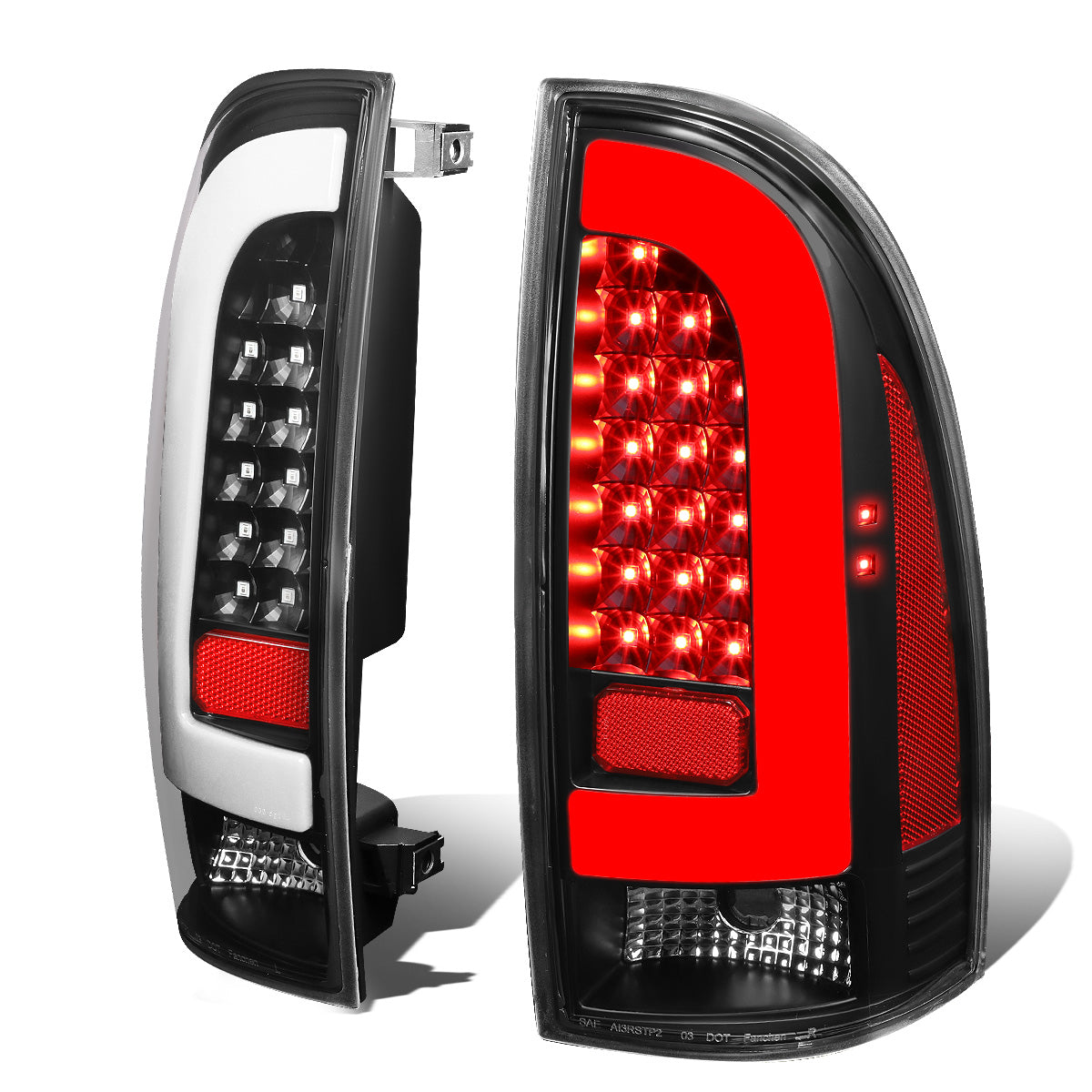 FAROS TRASEROS 05-15 TOYOTA TACOMA - L-BAR - 3D - LED - BLACK / CLEAR