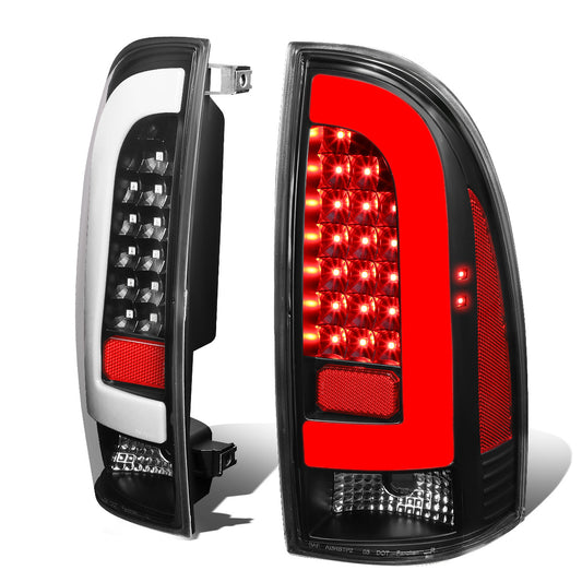 FAROS TRASEROS 05-15 TOYOTA TACOMA - L-BAR - 3D - LED - BLACK / CLEAR