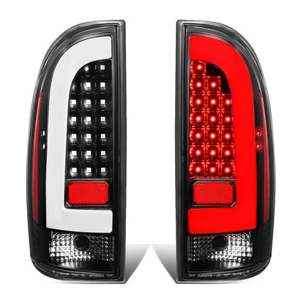 FAROS TRASEROS 05-15 TOYOTA TACOMA - L-BAR - 3D - LED - BLACK / CLEAR