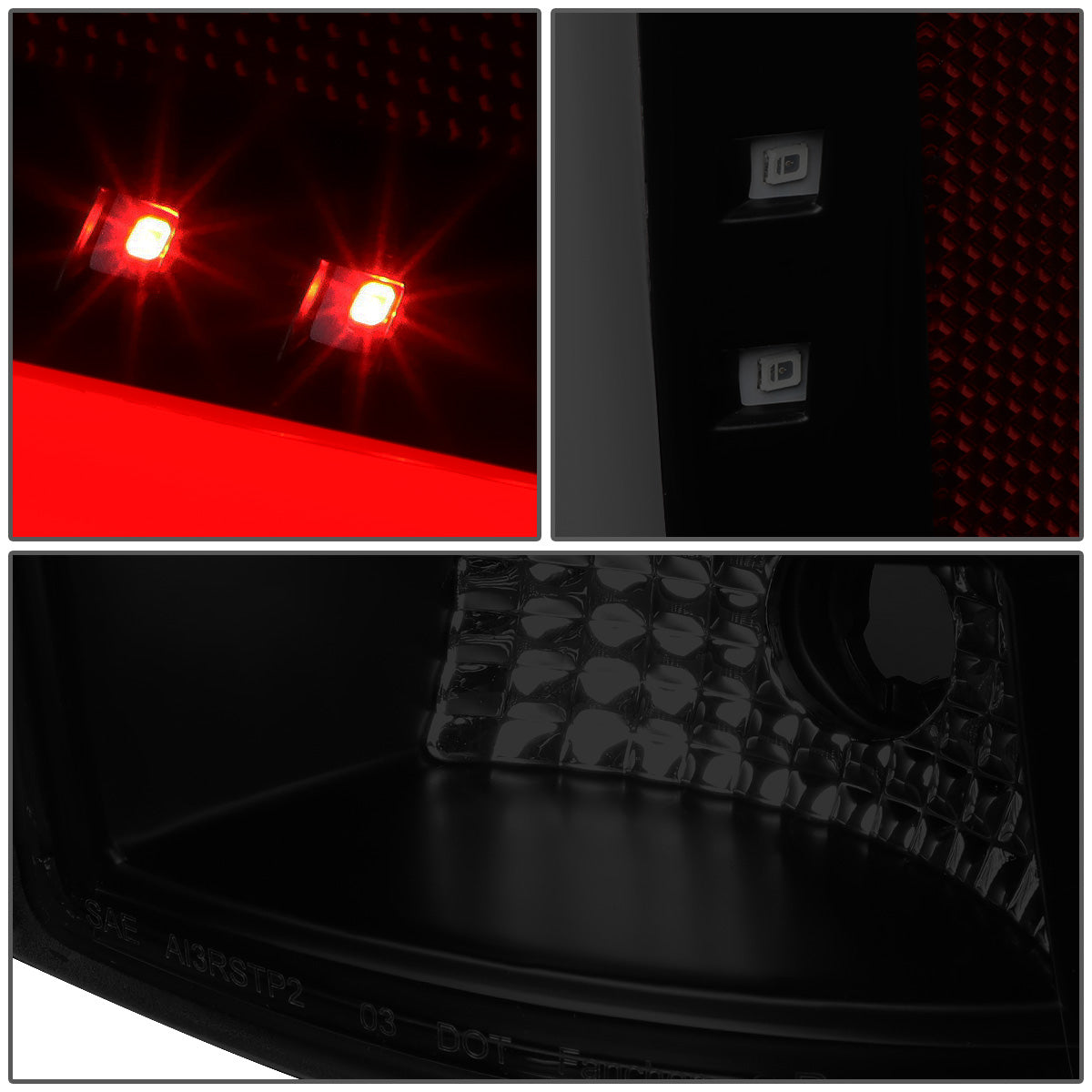 FAROS TRASEROS 05-15 TOYOTA TACOMA - L-BAR - 3D - LED - BLACK / SMOKE