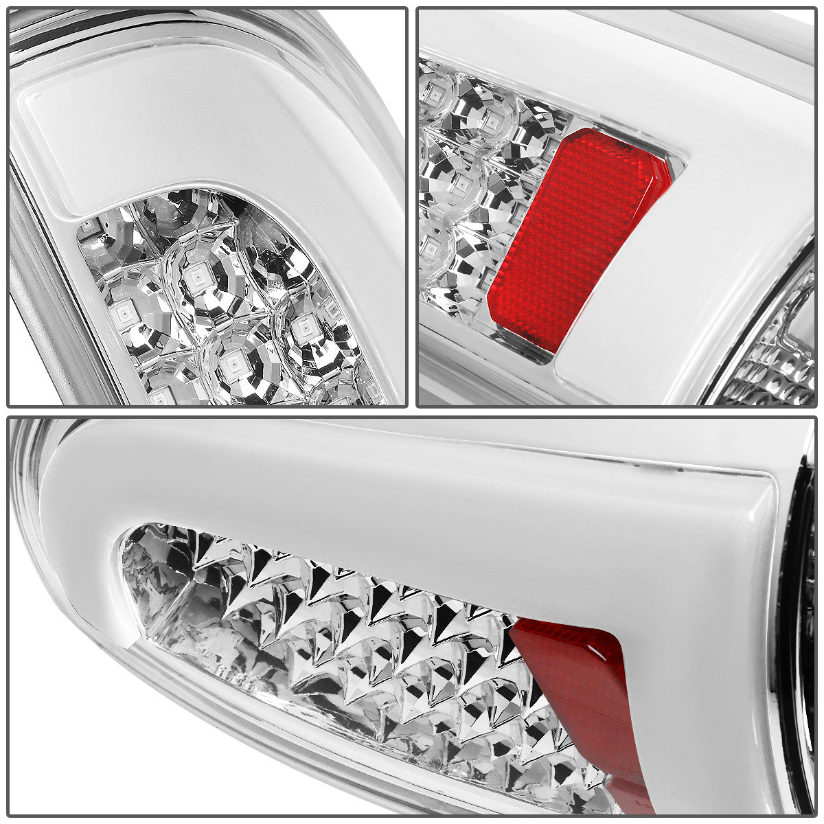 FAROS TRASEROS 05-15 TOYOTA TACOMA - L-BAR - 3D - LED - CHROME / CLEAR