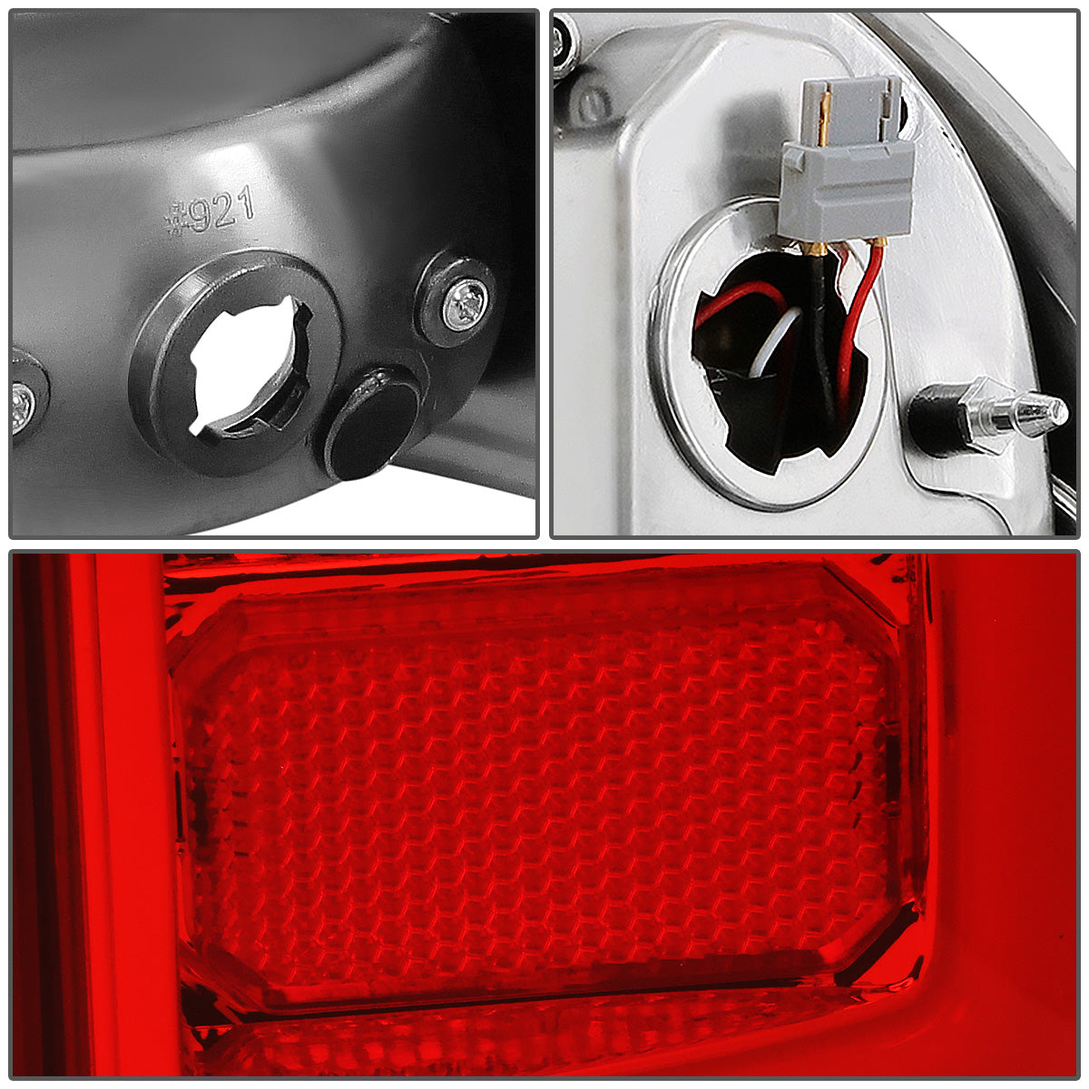 FAROS TRASEROS 05-15 TOYOTA TACOMA - L-BAR - 3D - LED - CHROME / RED