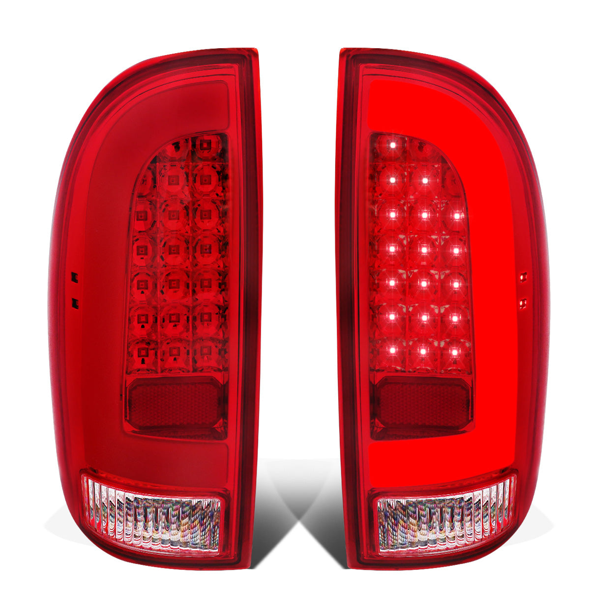 FAROS TRASEROS 05-15 TOYOTA TACOMA - L-BAR - 3D - LED - CHROME / RED