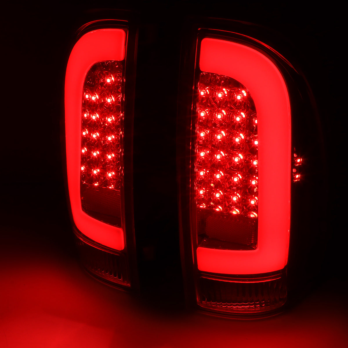 FAROS TRASEROS 05-15 TOYOTA TACOMA - L-BAR - 3D - LED - CHROME / RED