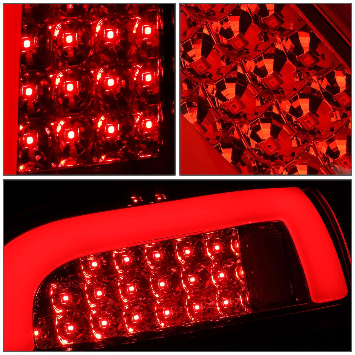 FAROS TRASEROS 05-15 TOYOTA TACOMA - L-BAR - 3D - LED - CHROME / RED