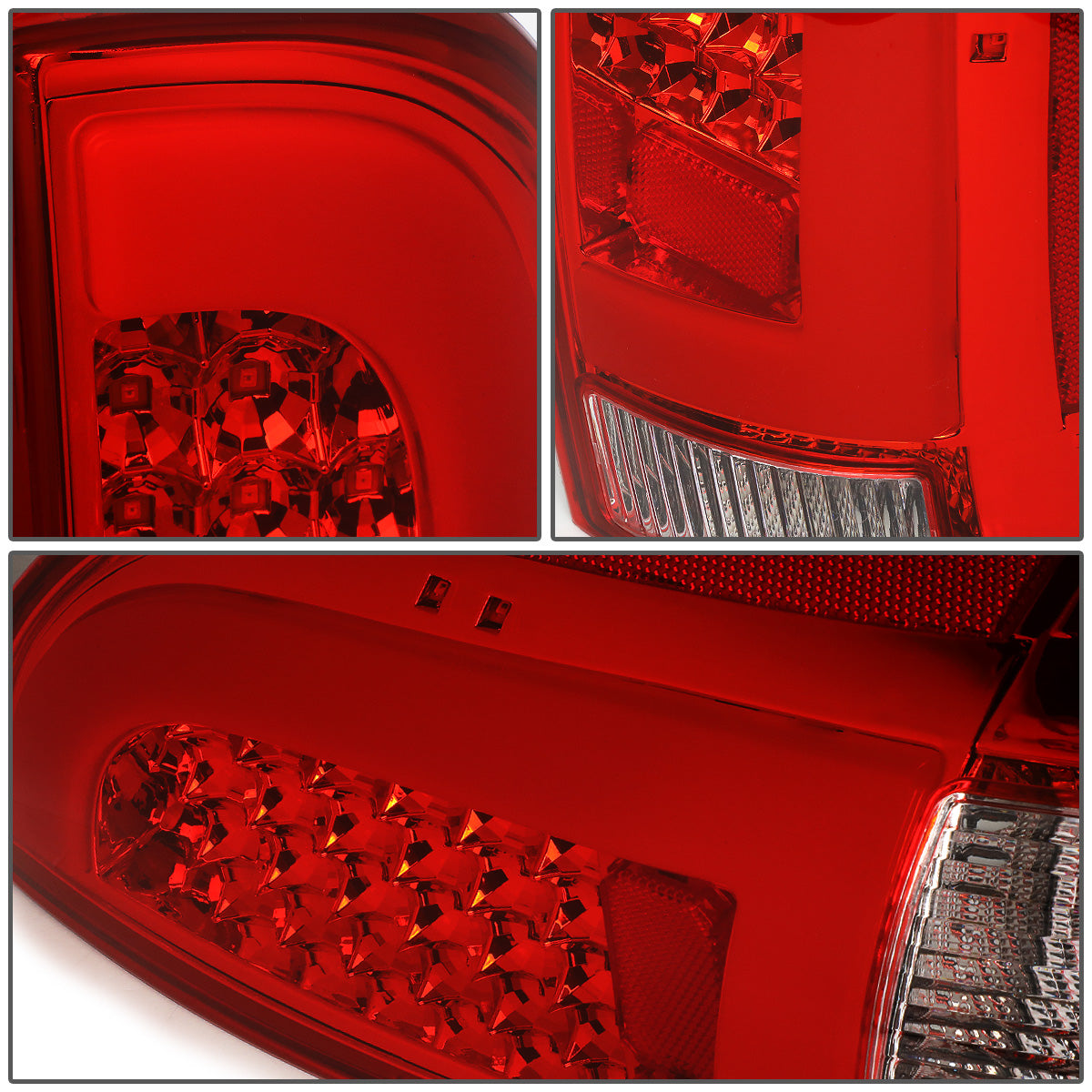 FAROS TRASEROS 05-15 TOYOTA TACOMA - L-BAR - 3D - LED - CHROME / RED