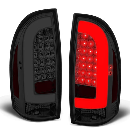 FAROS TRASEROS 05-15 TOYOTA TACOMA - L-BAR - 3D - LED - CHROME / SMOKE