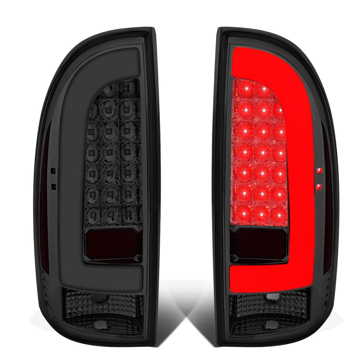 FAROS TRASEROS 05-15 TOYOTA TACOMA - L-BAR - 3D - LED - CHROME / SMOKE