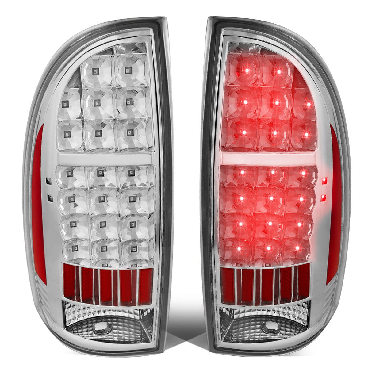 FAROS TRASEROS 05-15 TOYOTA TACOMA - LED - CHROME / CLEAR