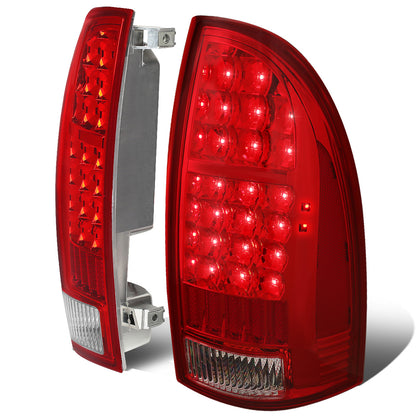 FAROS TRASEROS 05-15 TOYOTA TACOMA - LED - CHROME / RED