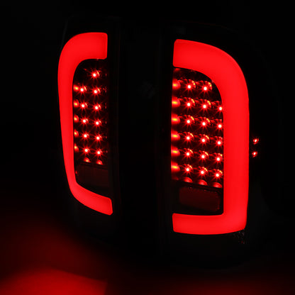 FAROS TRASEROS 05-15 TOYOTA TACOMA - RED L-BAR - 3D - LED - BLACK / CLEAR