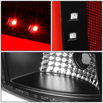 FAROS TRASEROS 05-15 TOYOTA TACOMA - RED L-BAR - 3D - LED - BLACK / CLEAR