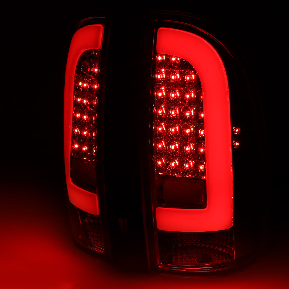 FAROS TRASEROS 05-15 TOYOTA TACOMA - RED L-BAR - 3D - LED - CHROME / CLEAR